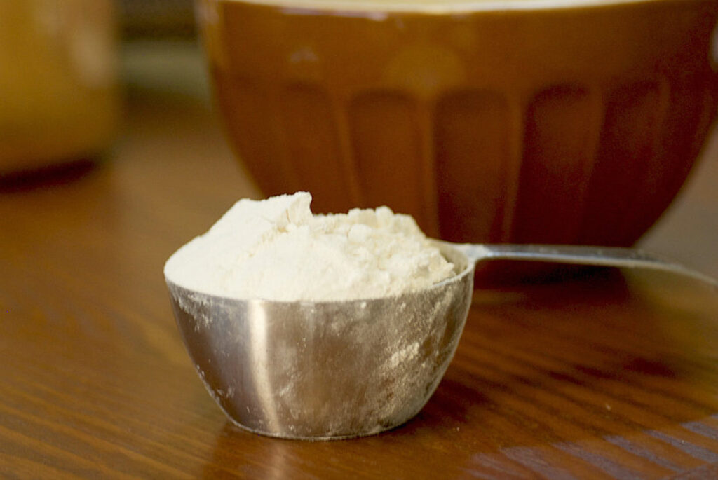 Measuring cup of flour