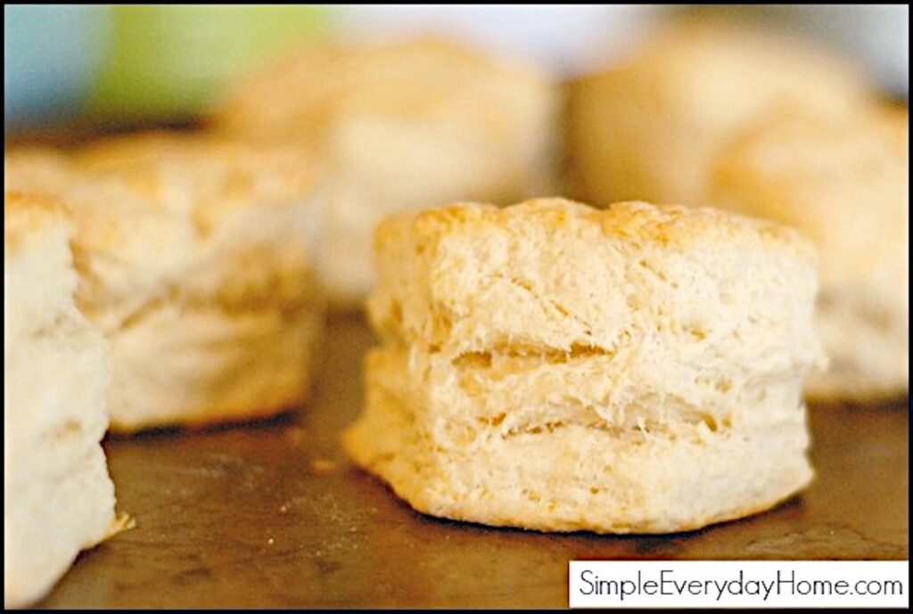 Baked biscuits on pan