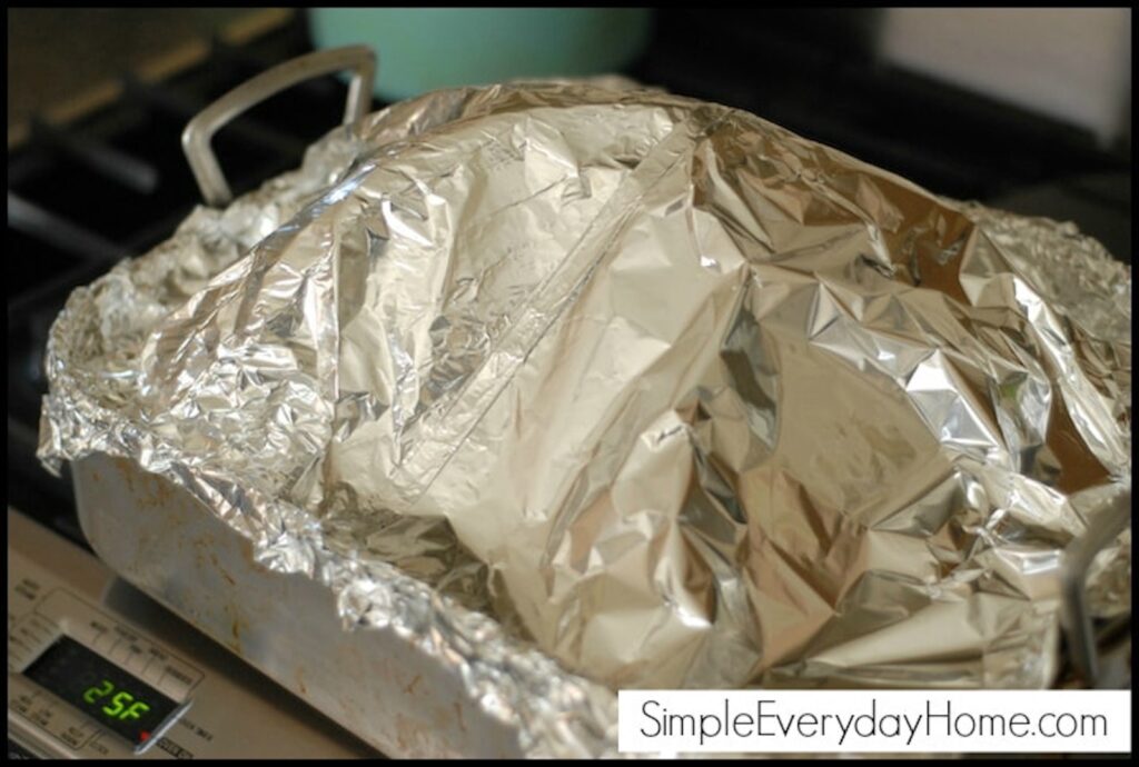Pan covered with foil