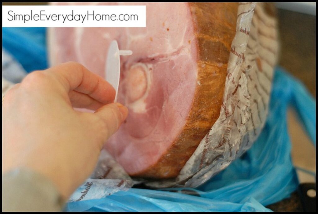 Ham package being opened