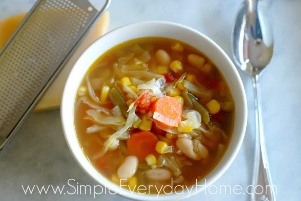 Bowl of vegetable soup