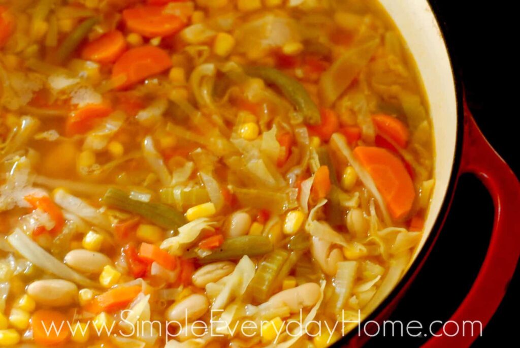 Vegetable soup in Dutch oven